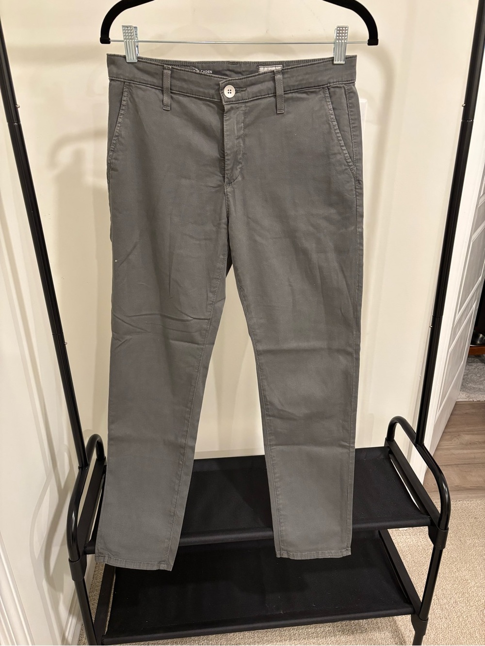 Ag Adriano Goldschmied Gray Straight Chino Trousers